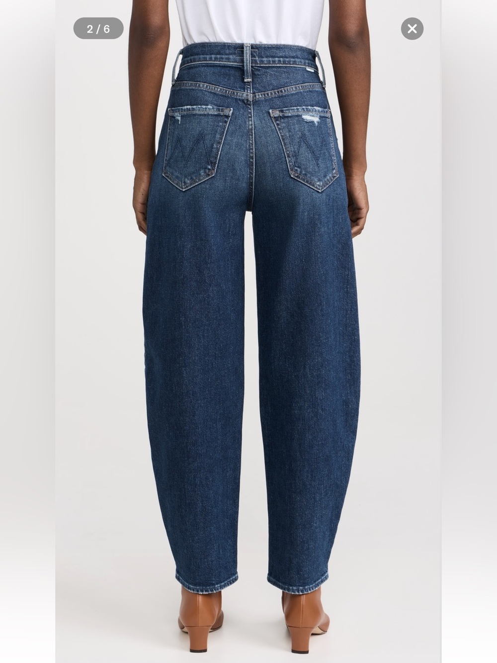 MOTHER Women's Jeans in Dark Blue Wash THE FANGIRL FLOOD - Picture 3 of 11